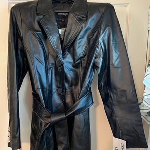 Metrostyle Leather Trench Coat